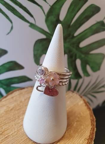 Set de 4 bagues en argent n°4 Taille 48-49
