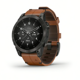 Garmin Epix2 Sapphire Titane. Bracelet Cuir Marron + Silicone Noir
