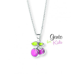 Collier Cerises roses GK318
