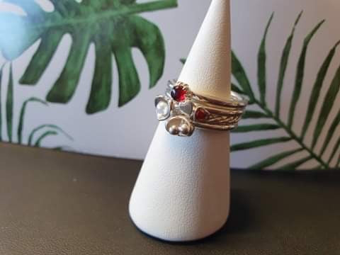 Set de 4 bagues en argent n°5 Taille 54-55