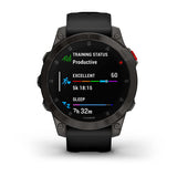 Garmin Epix2 Sapphire Titane  Silicone Noir