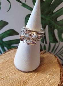 Set de 4 bagues en argent n°7 Taille 50-51