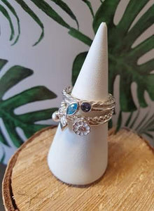 Set de 4 bagues en argent n°4 Taille 58-59