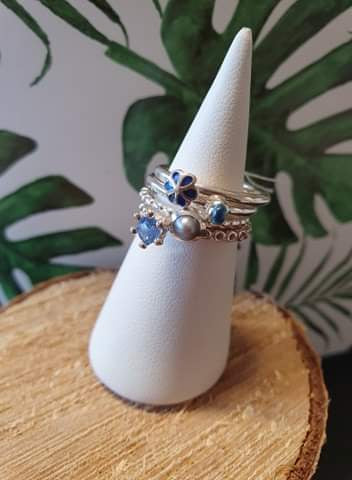 Set de 4 bagues en argent n°4 Taille 50-51