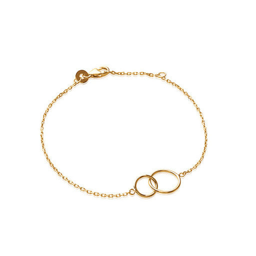 Bracelet double cercles en Plaqué or
