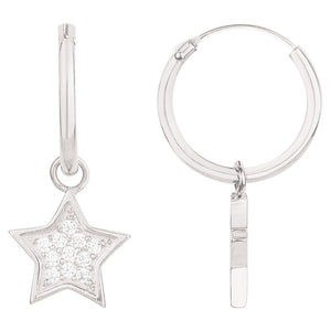 Boucles créoles étoiles en argent et zirconium
