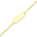 Gourmette en or 9ct maille forçat et plaque ovale 446-447