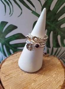 Set de 4 bagues en argent n°2 Taille 52-53