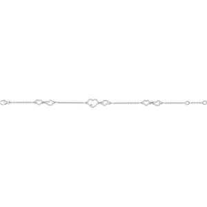Bracelet Cœurs en argent et zirconium