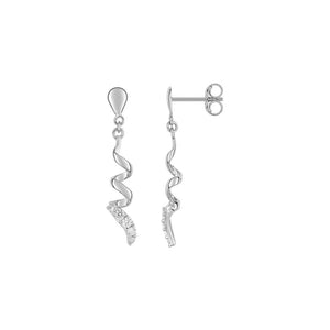 Boucles d’oreilles en or blanc 18 ct et zirconium