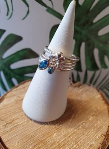Set de 4 bagues en argent n°12 Taille 50-51