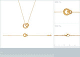 Collier double anneaux martelé en Plaqué or