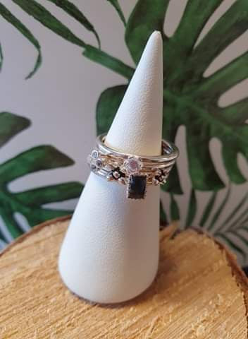 Set de 4 bagues en argent n°8 Taille 50-51