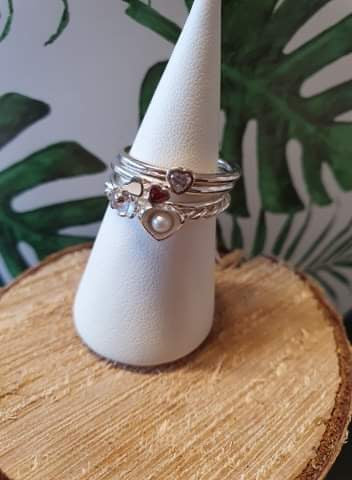 Set de 4 bagues en argent n°1 Taille 56-57