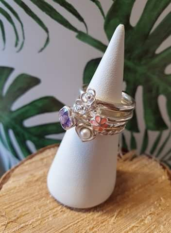 Set de 4 bagues en argent n°13 Taille 50-51