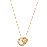 Collier double anneaux martelé en Plaqué or
