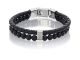 Bracelet Fossil double rang noir