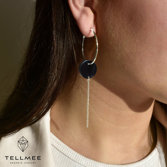 Boucles Moon Argent / Petrol